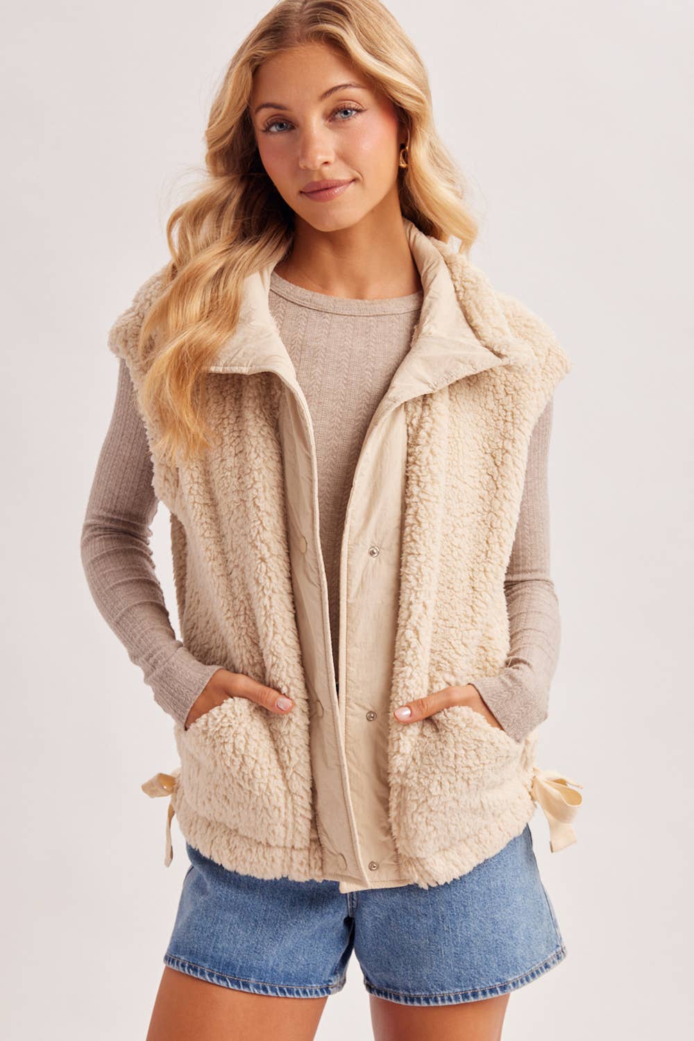 Beige Sherpa Vest