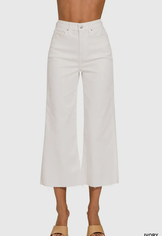 White High Rise Flare Pants