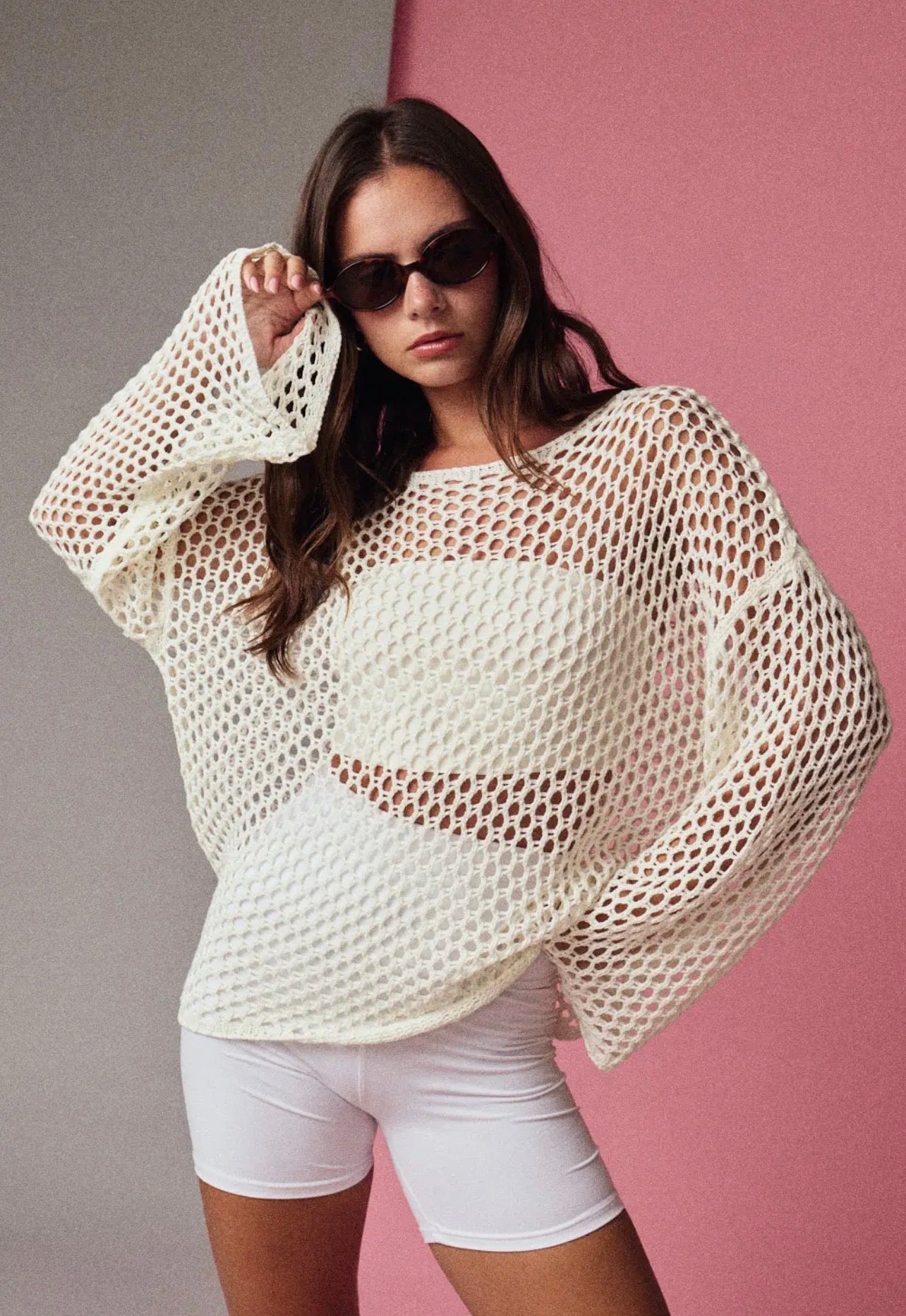 White Crochet Top