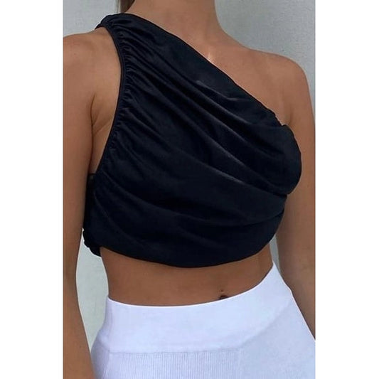 Oblique Crop Top