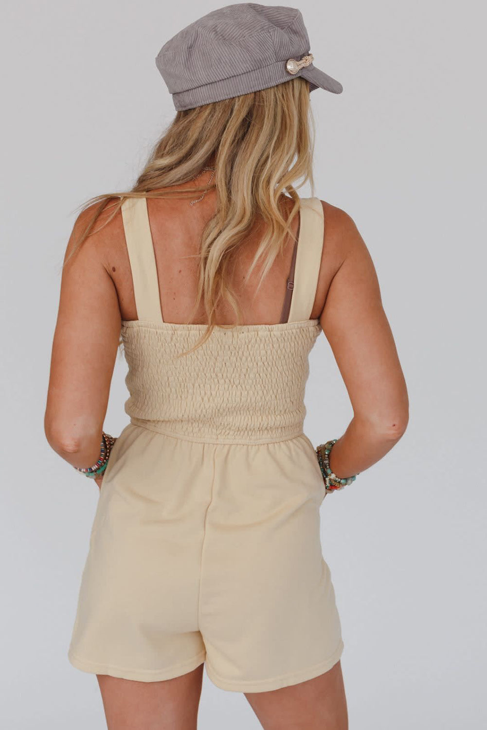 Cream Smocked Romper