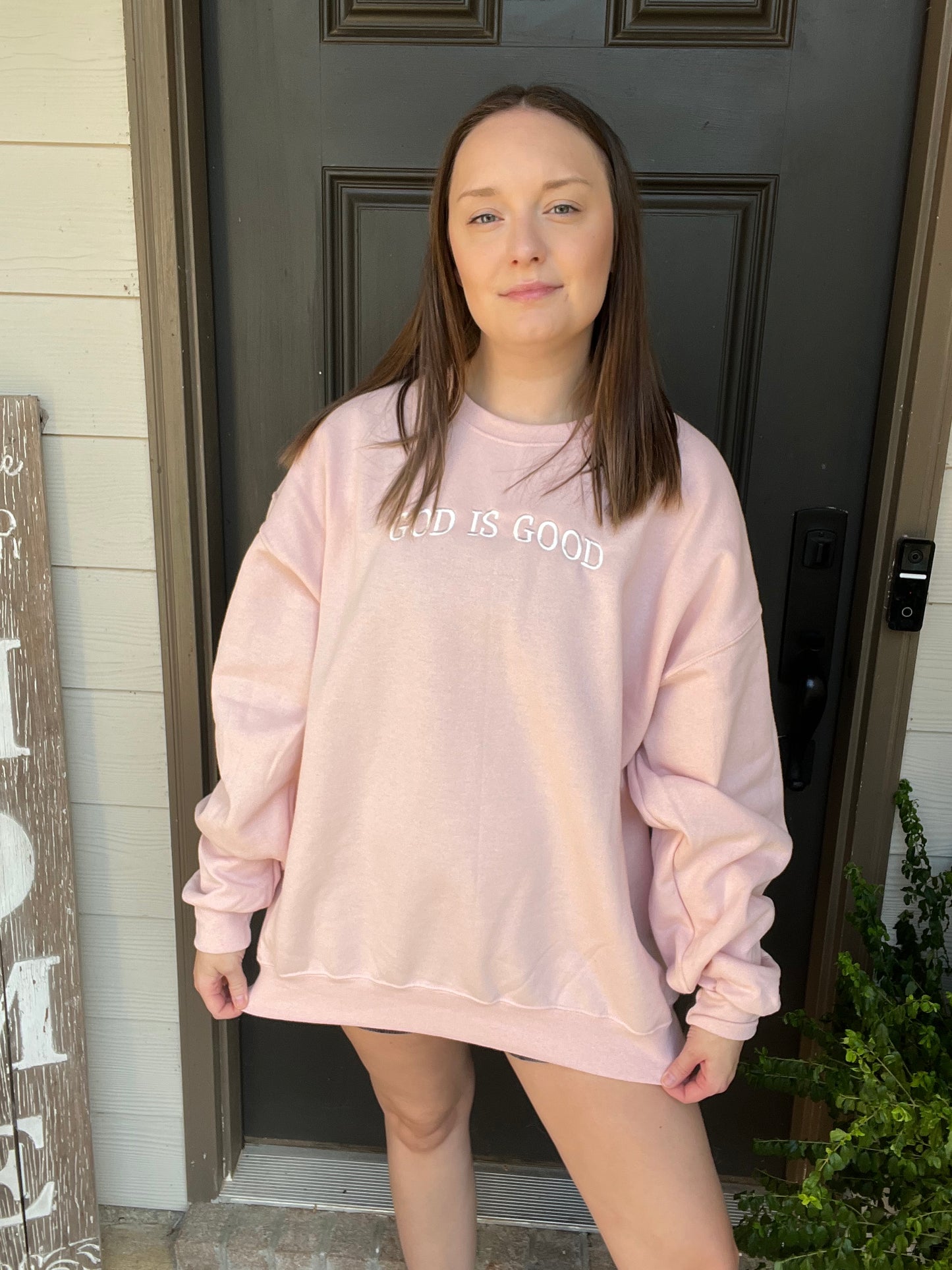 God Is Good Sweatshirt - Pink