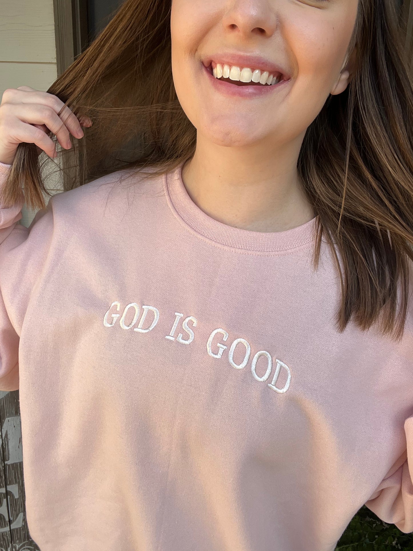 God Is Good Sweatshirt - Pink