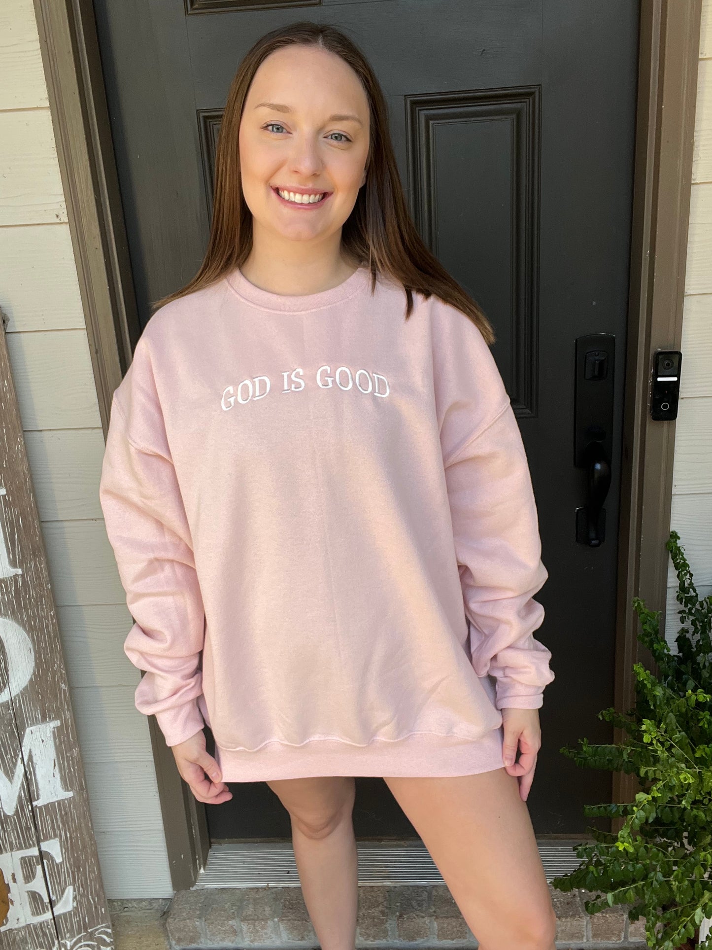 God Is Good Sweatshirt - Pink