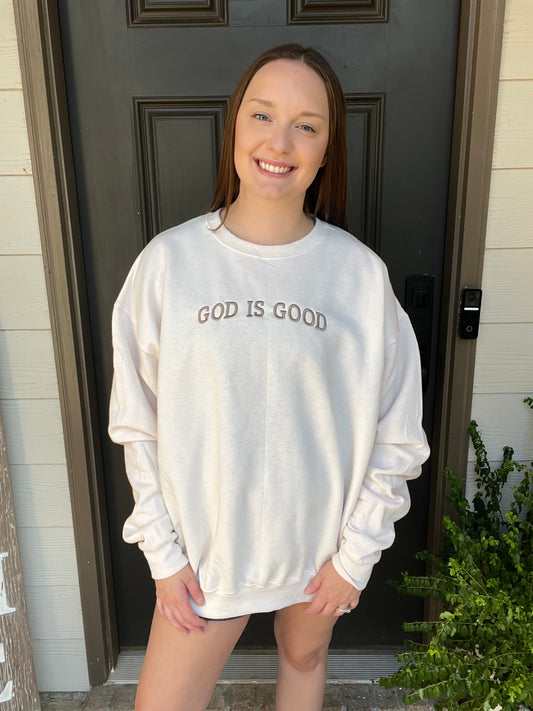 God Is Good Sweatshirt - Cream