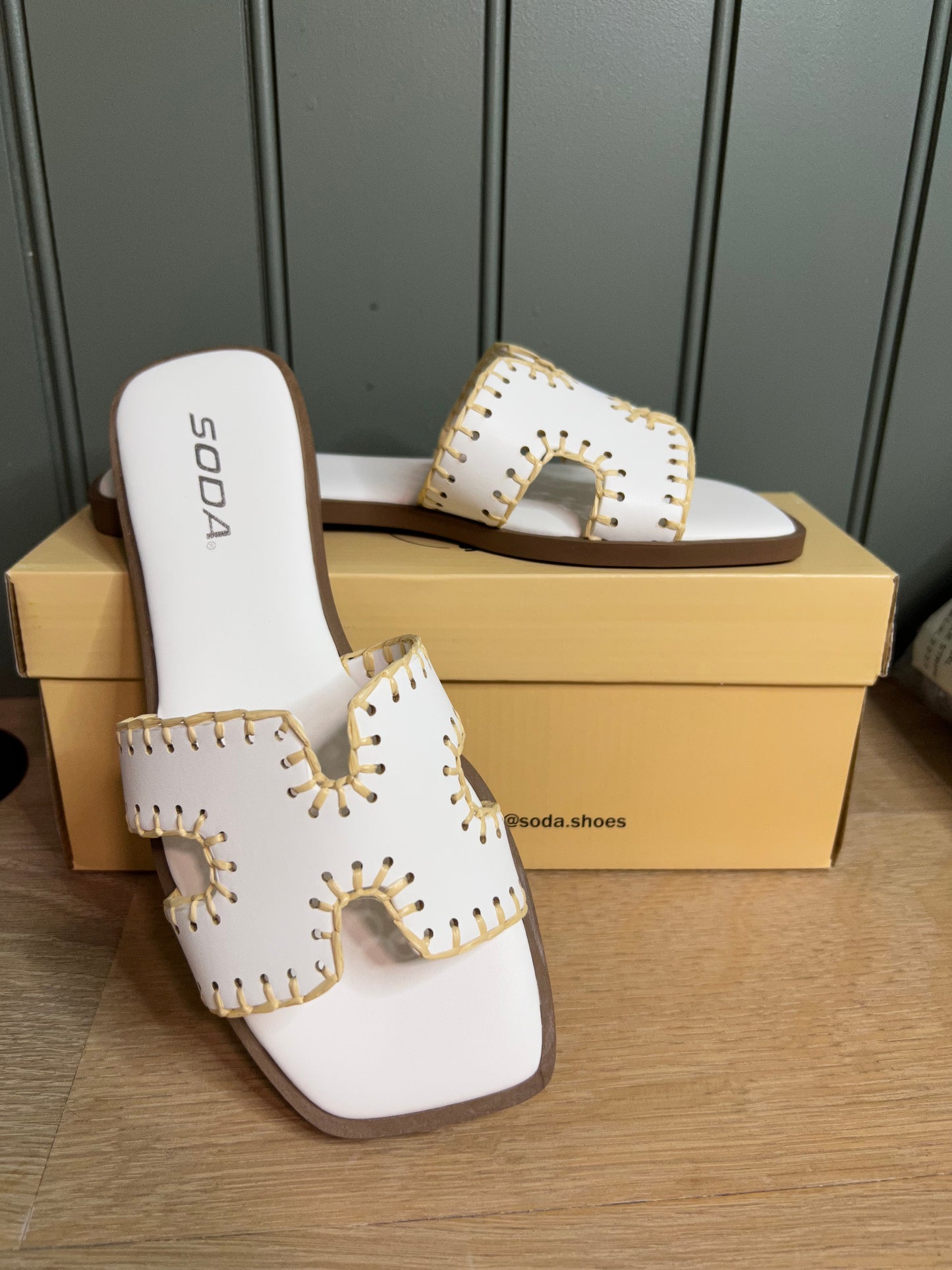 White with Beige Sandal