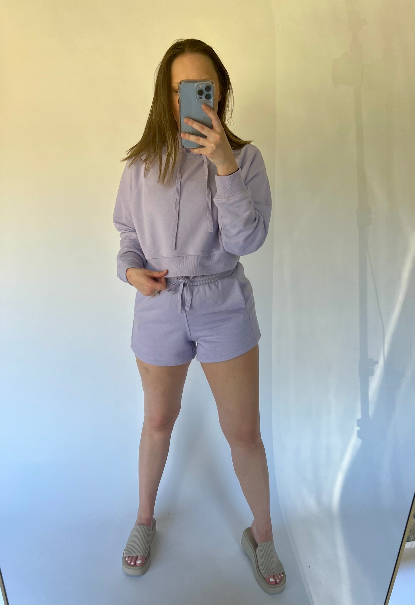 French Terry Shorts in Lilac