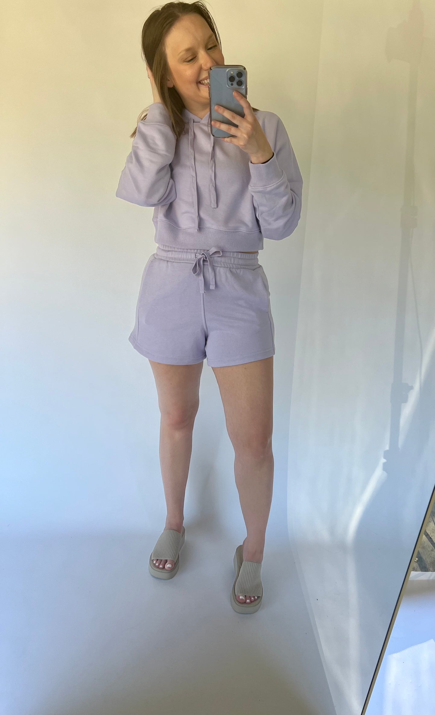 French Terry Shorts in Lilac