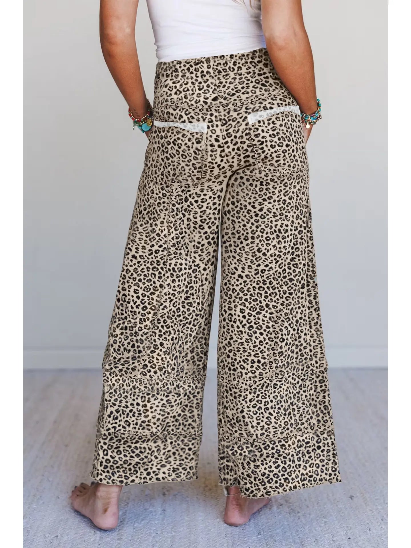 Leopard Print Wide Leg Pants