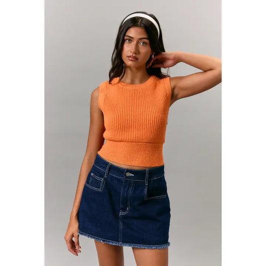 Orange Bow Back Top