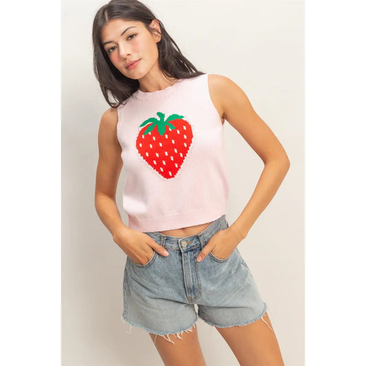 Strawberry Sleeveless  Top