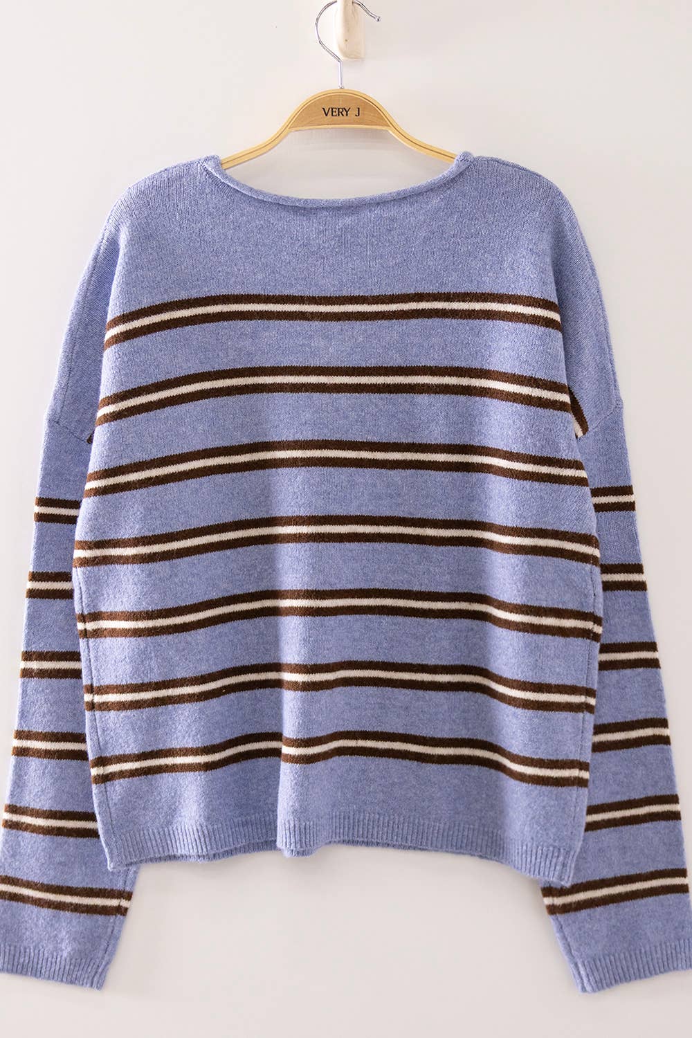 Blue/Brown Cozy Button Sweater