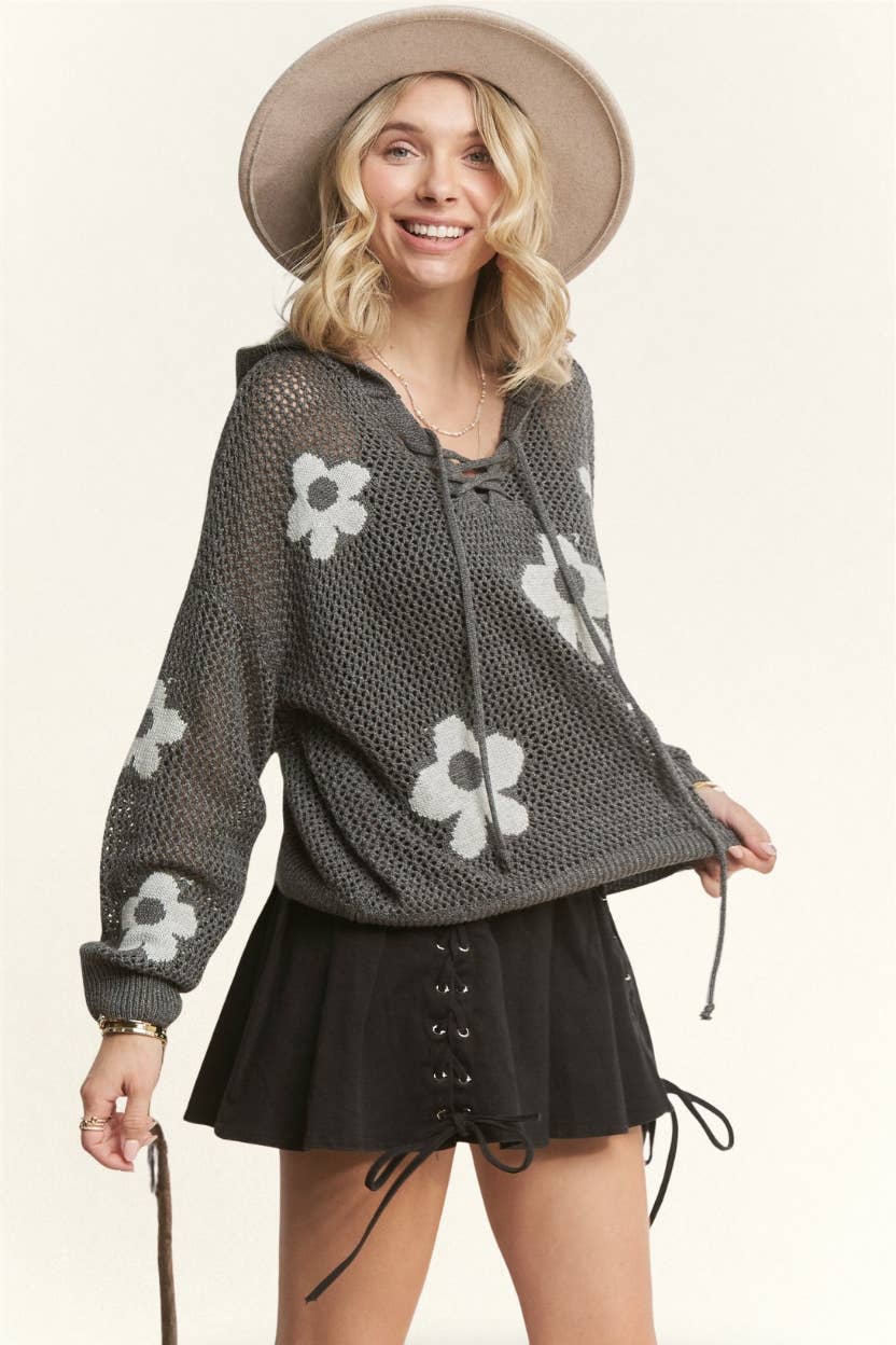 Charcoal Floral Sweatshirt