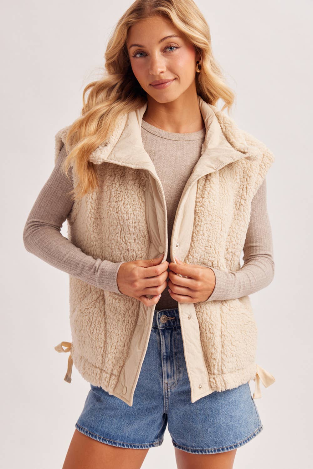 Beige Sherpa Vest