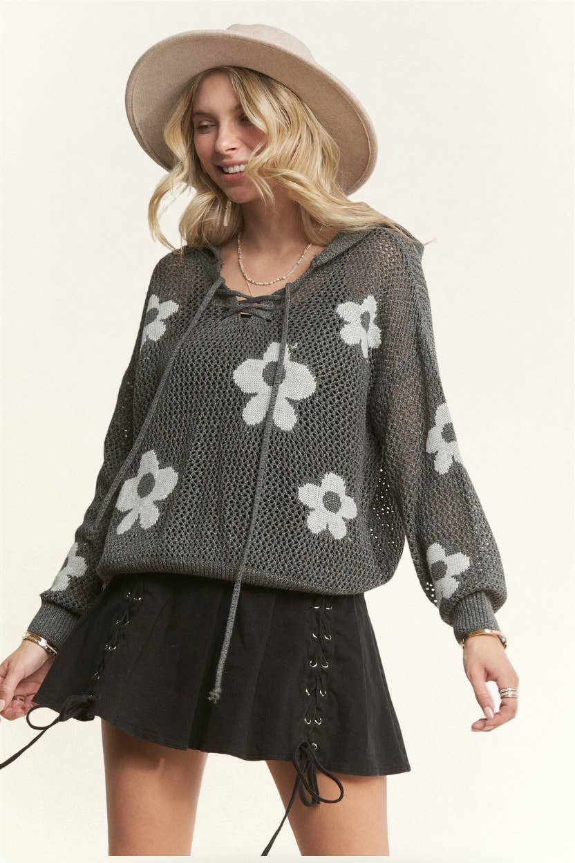 Charcoal Floral Sweatshirt