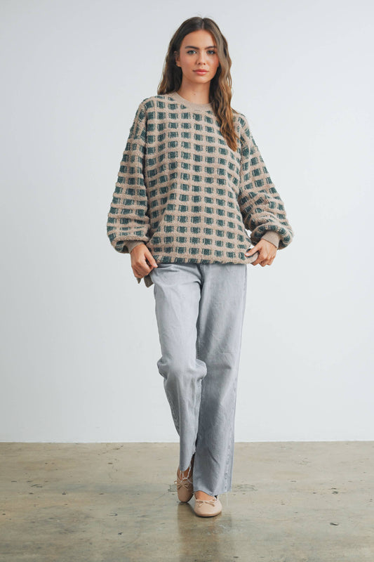 Checkered Oversized Sweater