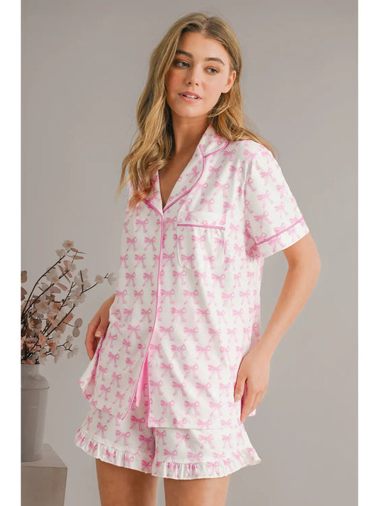 Bow Short PJ Set