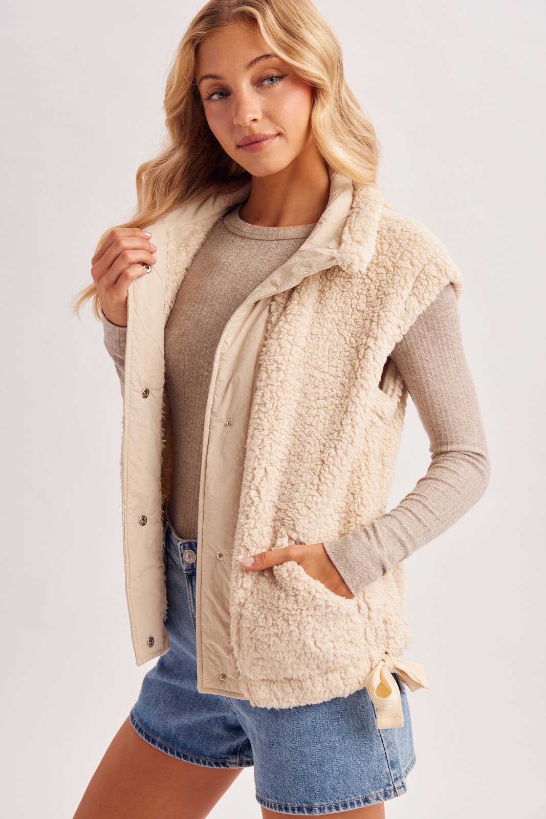Beige Sherpa Vest