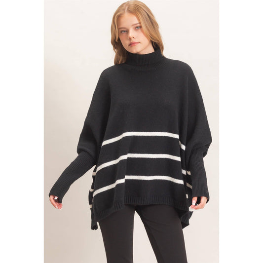 Turtleneck Poncho Sweater