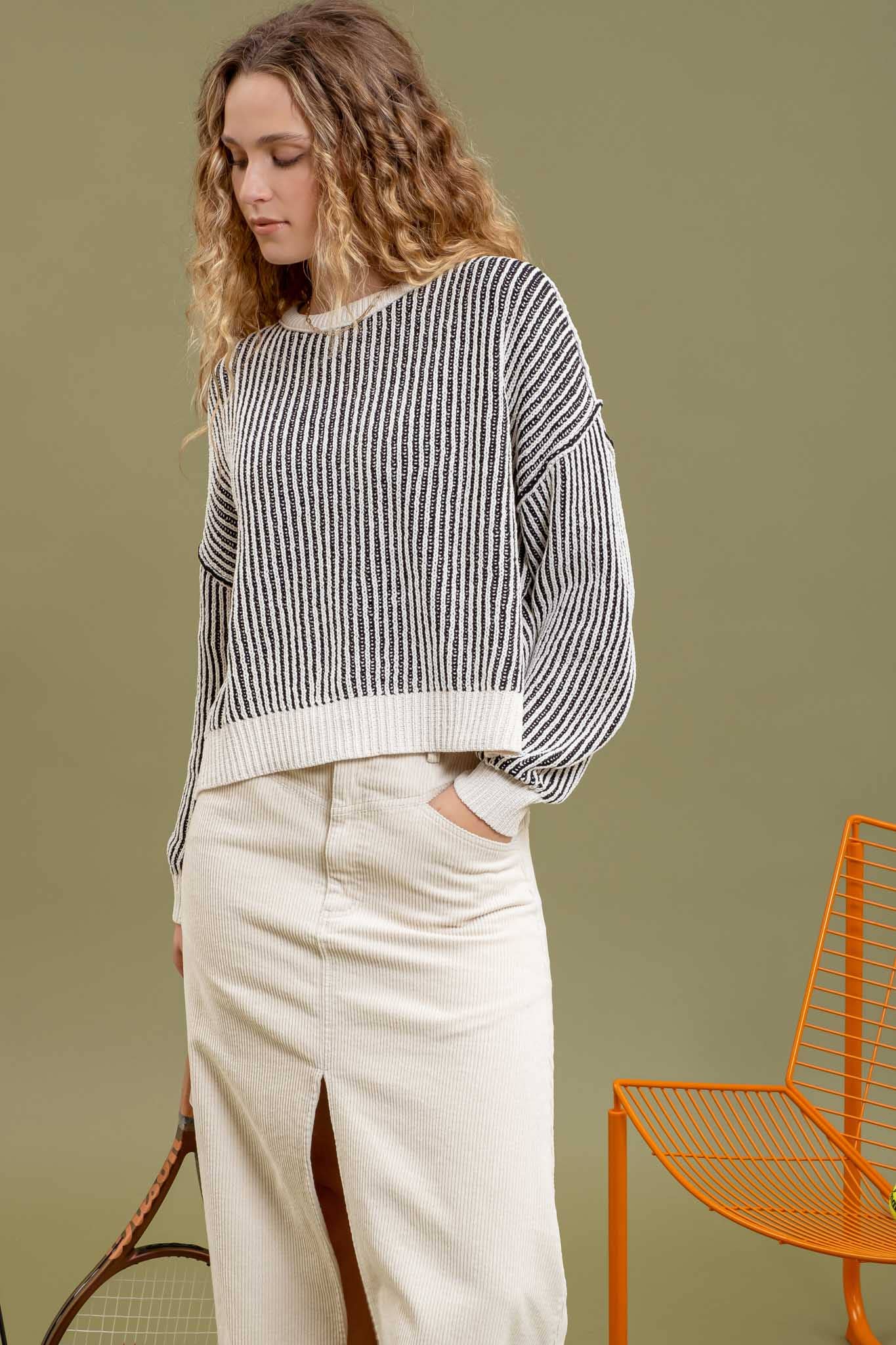 Britney Black Stripe Sweater