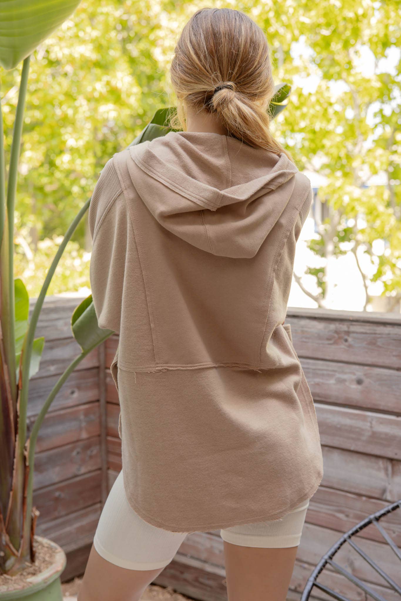 Half Button Hooded Top