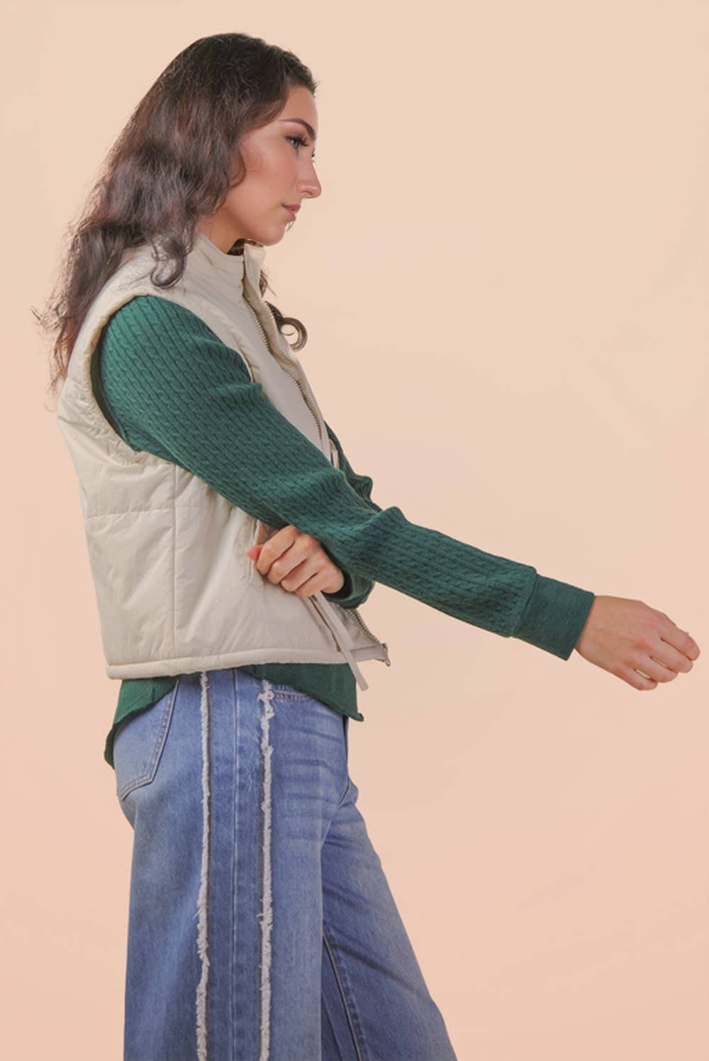 Cream Puffer Vest