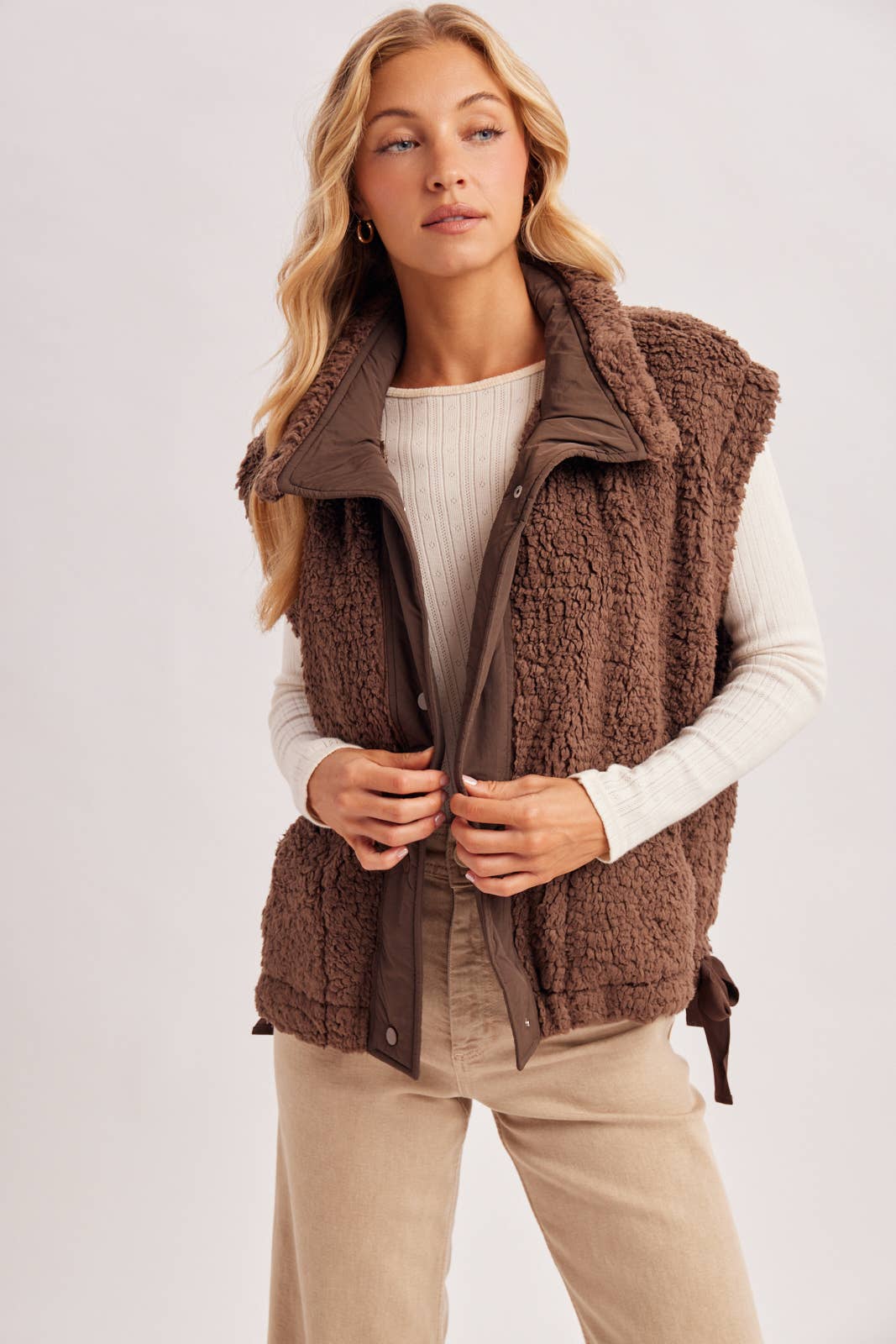 Brown Sherpa Vest