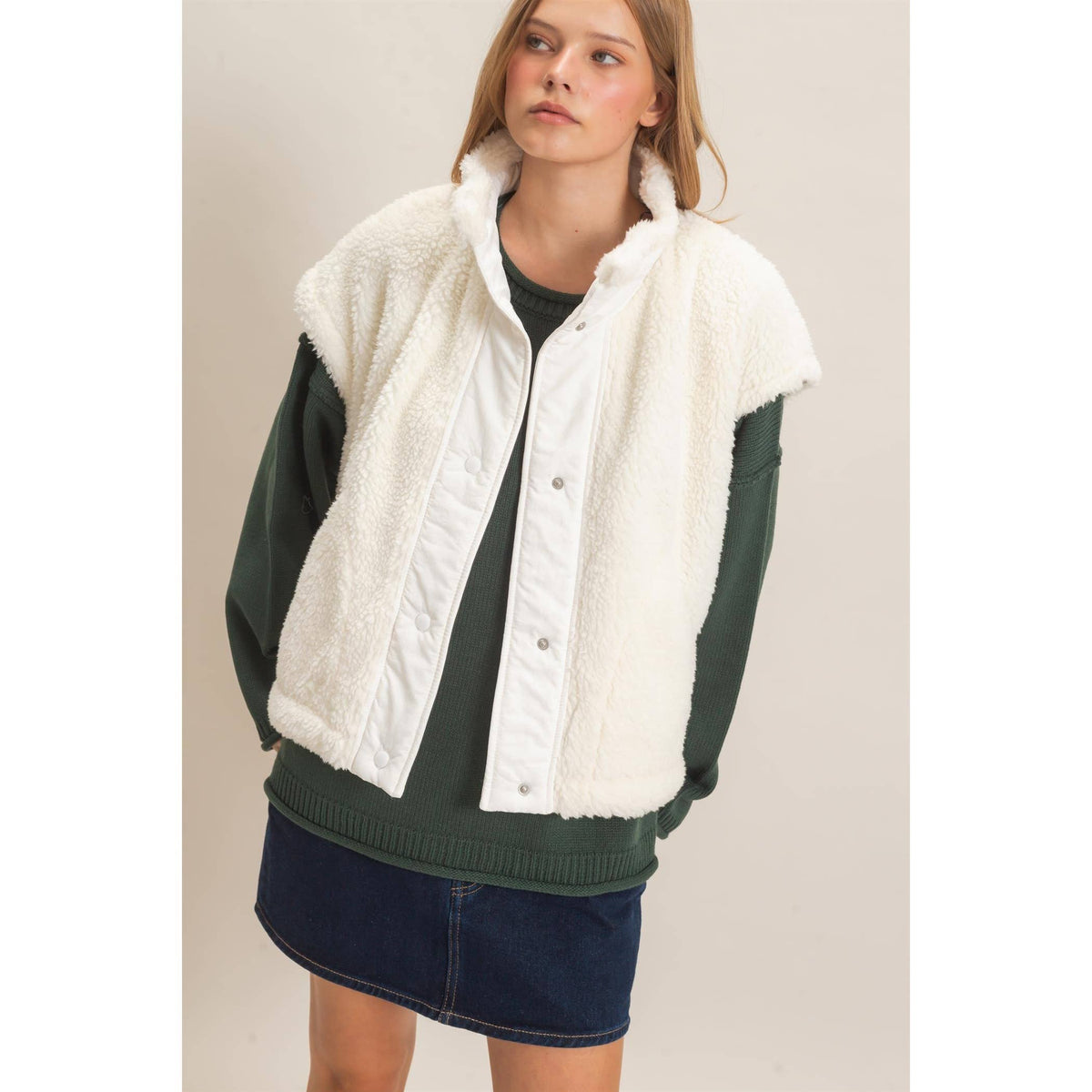 Sherpa Vest in white