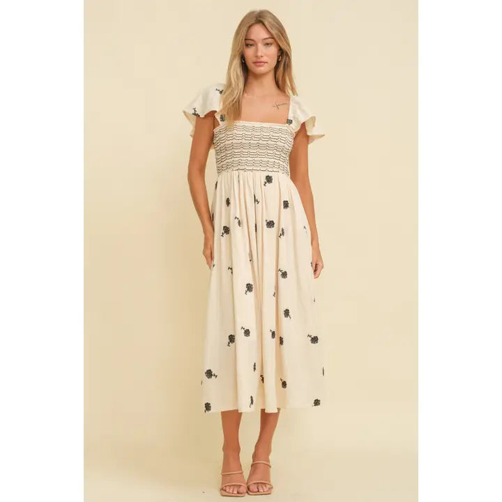 Ivory and Black Maxi Dress
