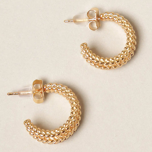 14K Gold Dipped Triple C Hoop Earrings