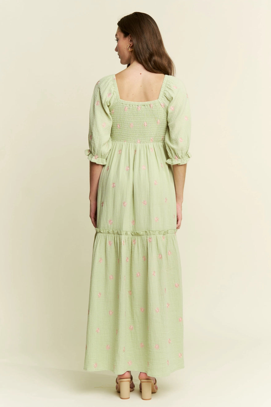 Flower Embroidered Maxi Dress