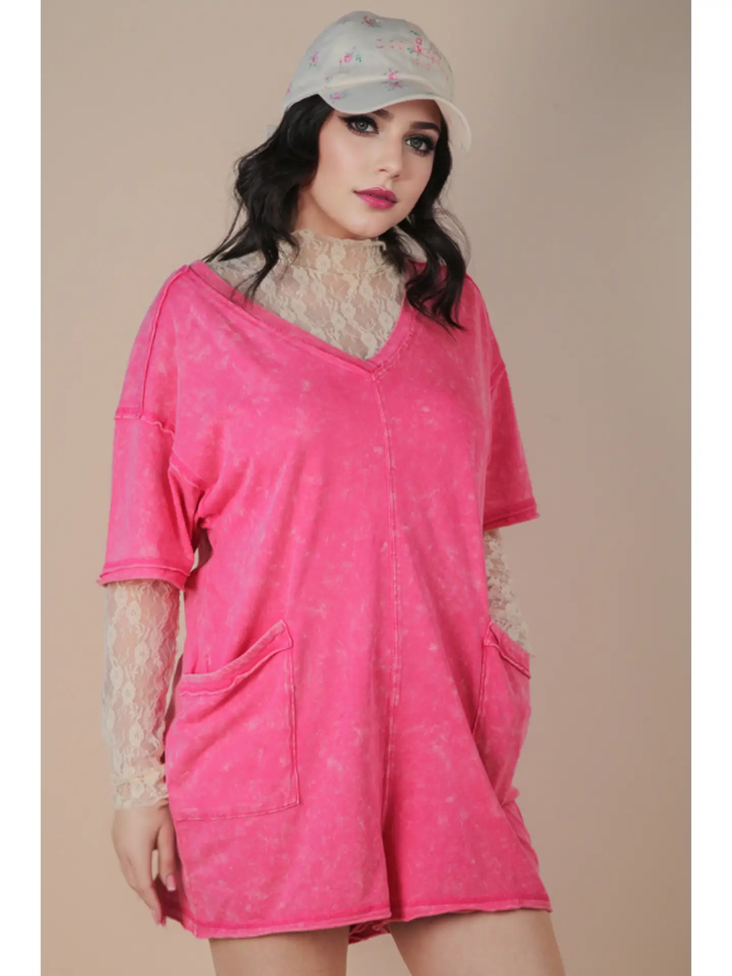 Claire Romper - Hot Pink
