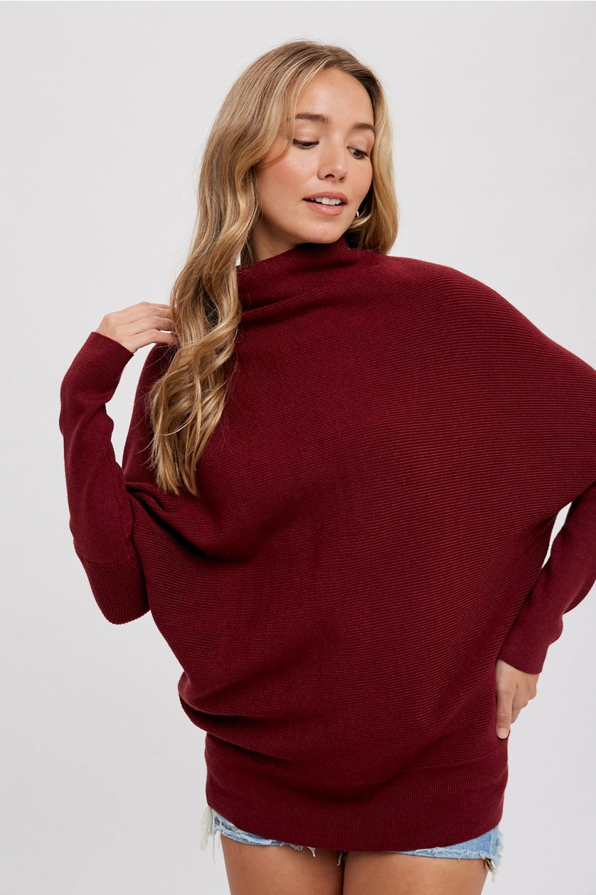 Dolman Sweater in Maroon