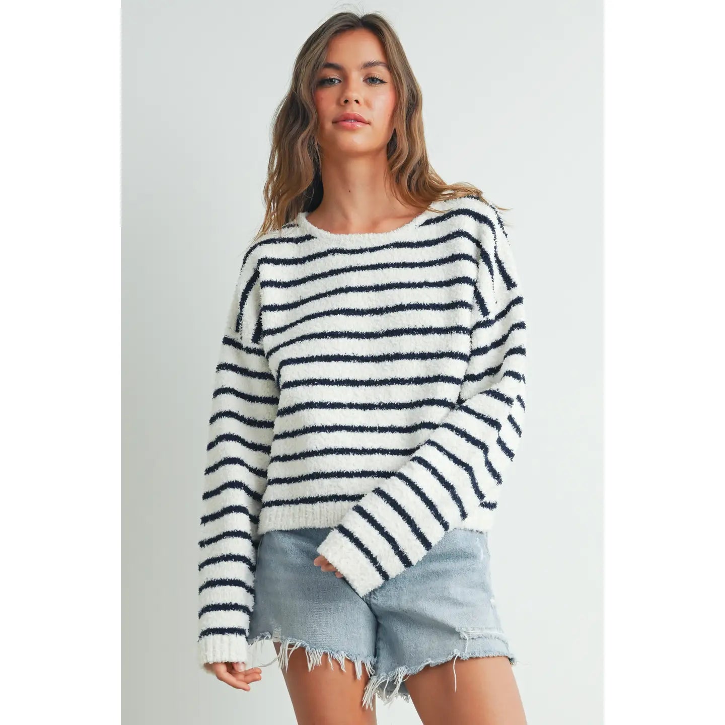 Tamara Sweater - Ivory and Navy